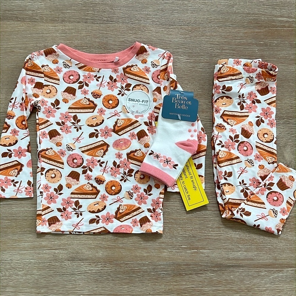 🎃 Tres Beau et Belle Toddler Girl Bamboo Pajama Set 12 months Pumpkin